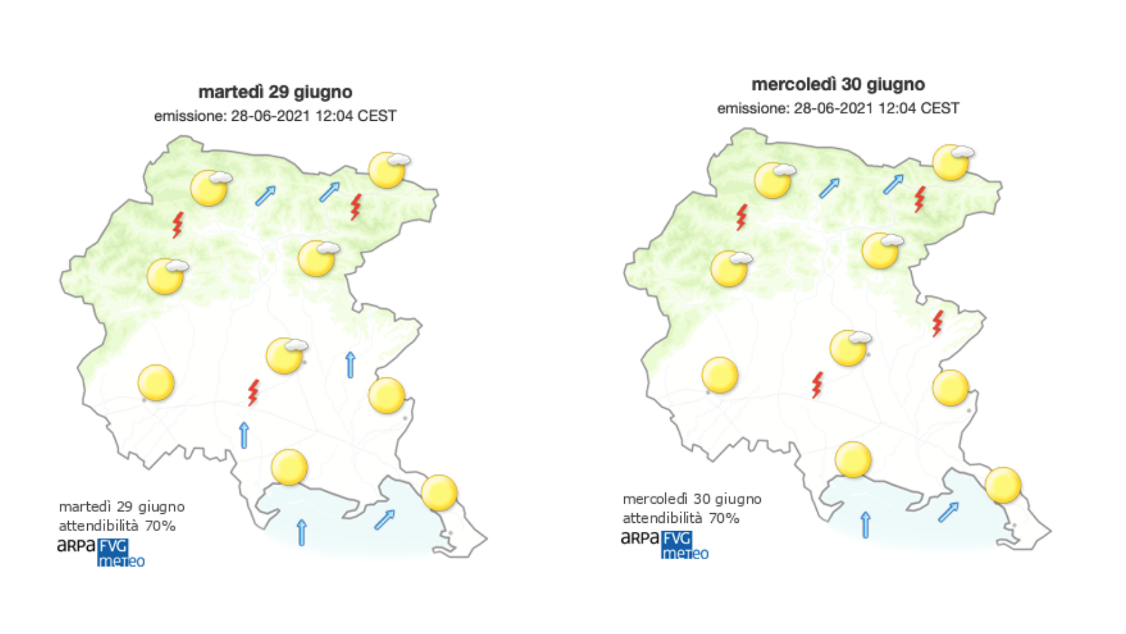 Gran caldo sul Goriziano, temperature meno afose da giovedì